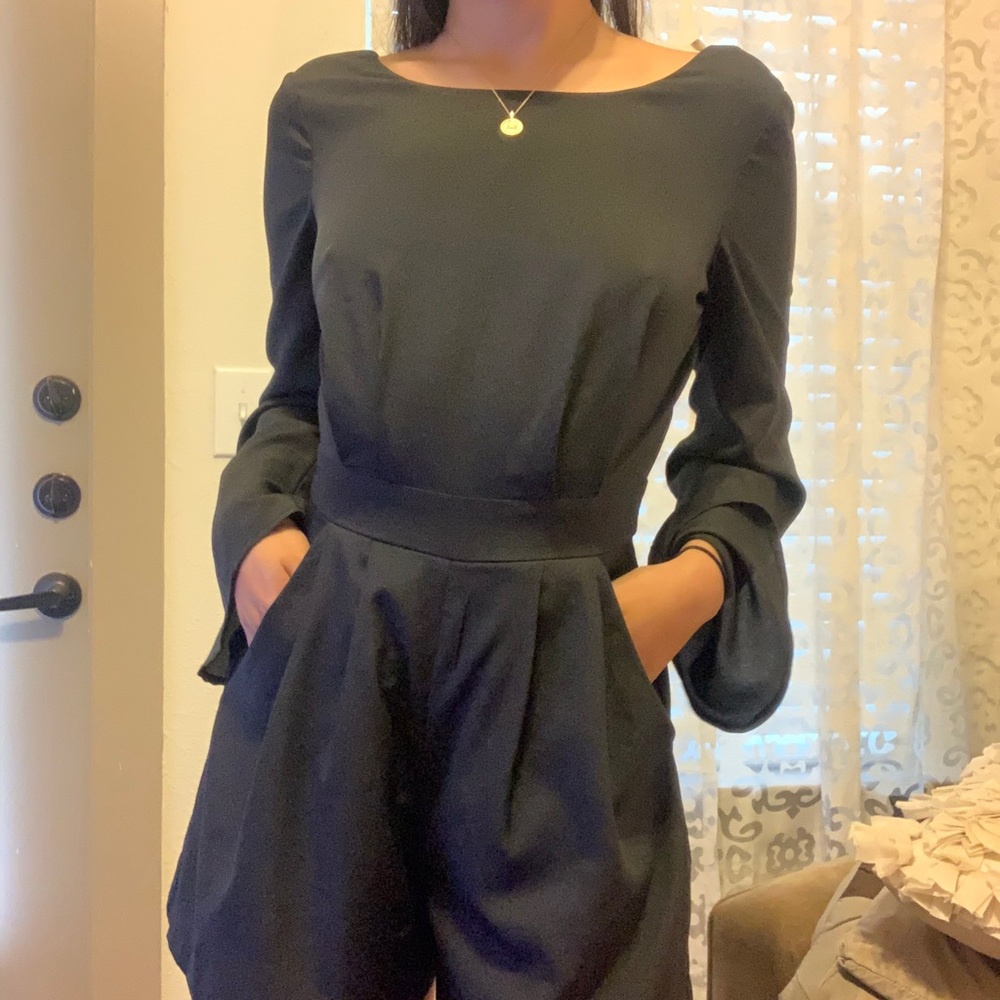 Gianni Black Romper with Low Back